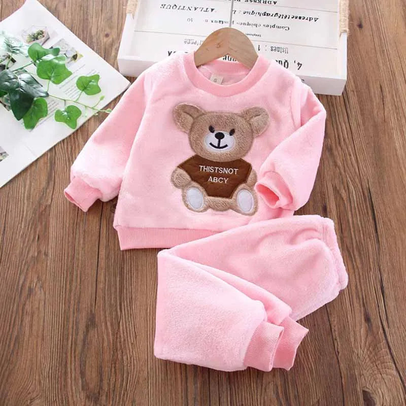 Kids Bear Set Boy Warm Suit Autumn Baby Long Sleeve Outfit Winter Clothing New Girl Fashion Casual 2 Pieces 12M-6 Years