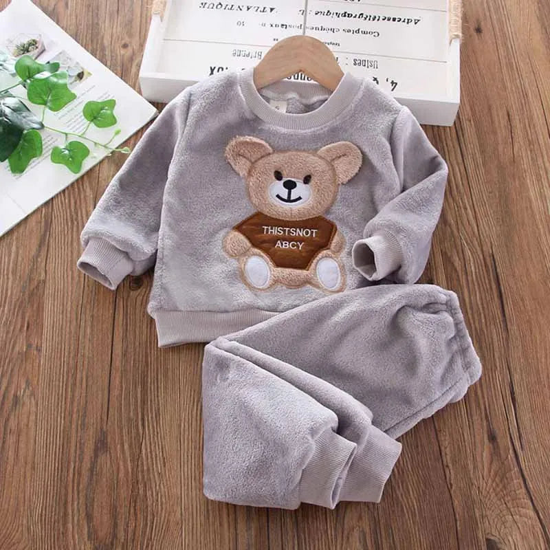 Kids Bear Set Boy Warm Suit Autumn Baby Long Sleeve Outfit Winter Clothing New Girl Fashion Casual 2 Pieces 12M-6 Years