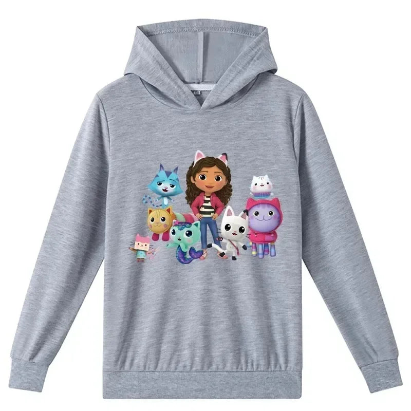 Gabbys Doll House Hoodie Children Spring Autumn New Kids Long Sleeve Coats Boys  Gabbys Cats Sweatshirt Girls Casual Clothes