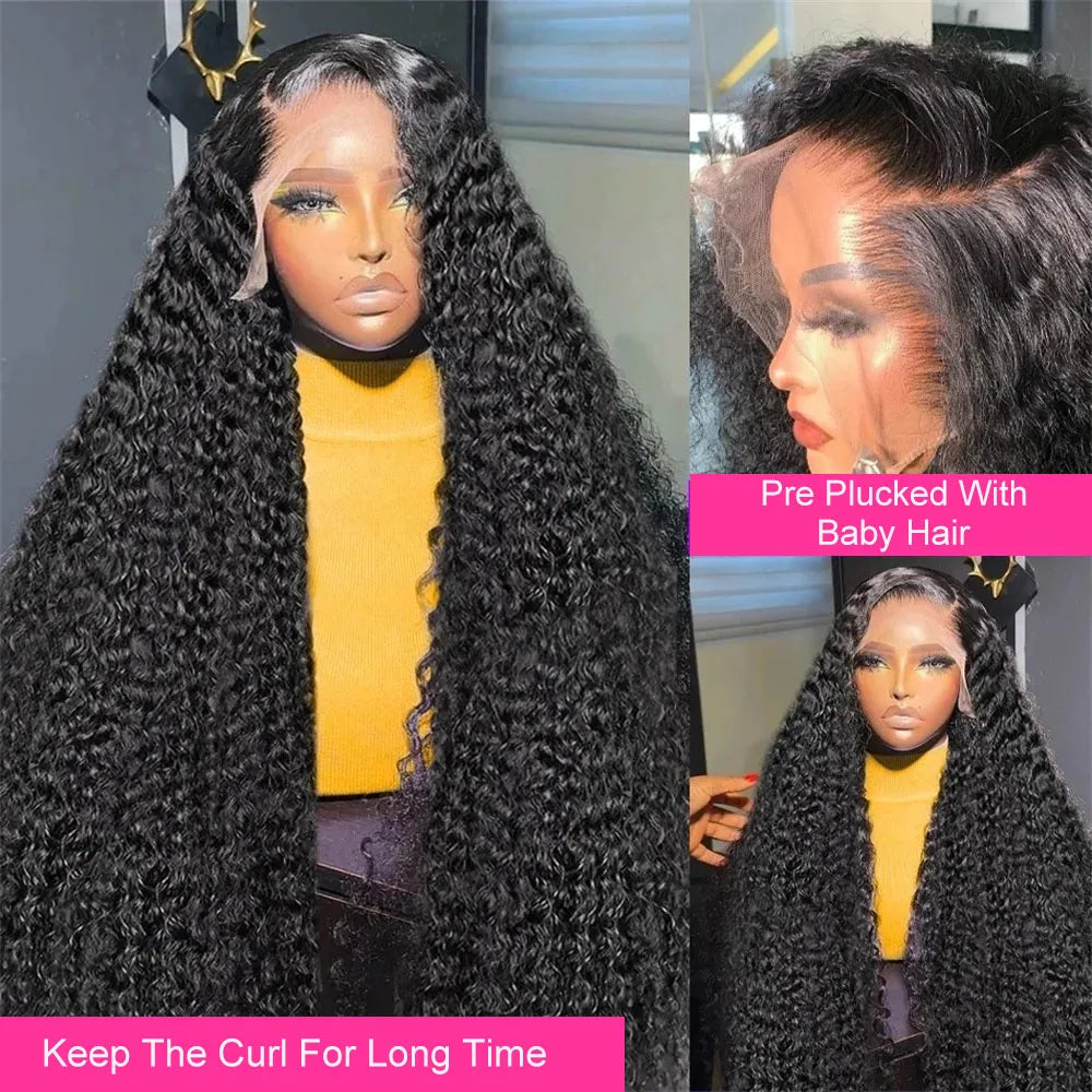 13x6 HD Lace Closure Wig Deep Wave 13x4 360 HD Transparent Lace Front Human Hair Wig Pre Plucked Remy Lace Frontal Wigs For Wome