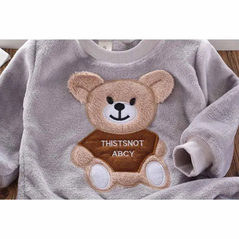 Kids Bear Set Boy Warm Suit Autumn Baby Long Sleeve Outfit Winter Clothing New Girl Fashion Casual 2 Pieces 12M-6 Years
