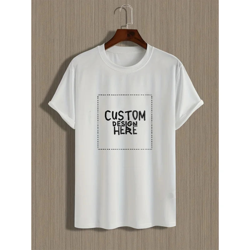 Men's T-Shirt Black Custom Design Print High Quality Cotton 180g