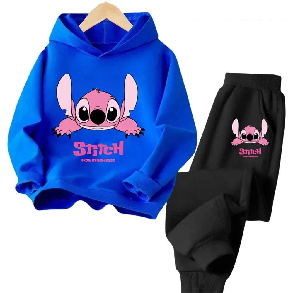 Children Hoodies Stitch Kawaii Fashion Pullover Sweatshirt Anime Trucksuit Manga Cartoons Girls Boy Kids Autumn Casual Clothes