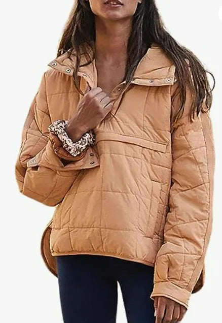 Autumn Winter Cotton Pad Parkas Women Long Sleeve Loose Solid Hooded Warm Pullover Jacket Outwear NSFZ-Y3150