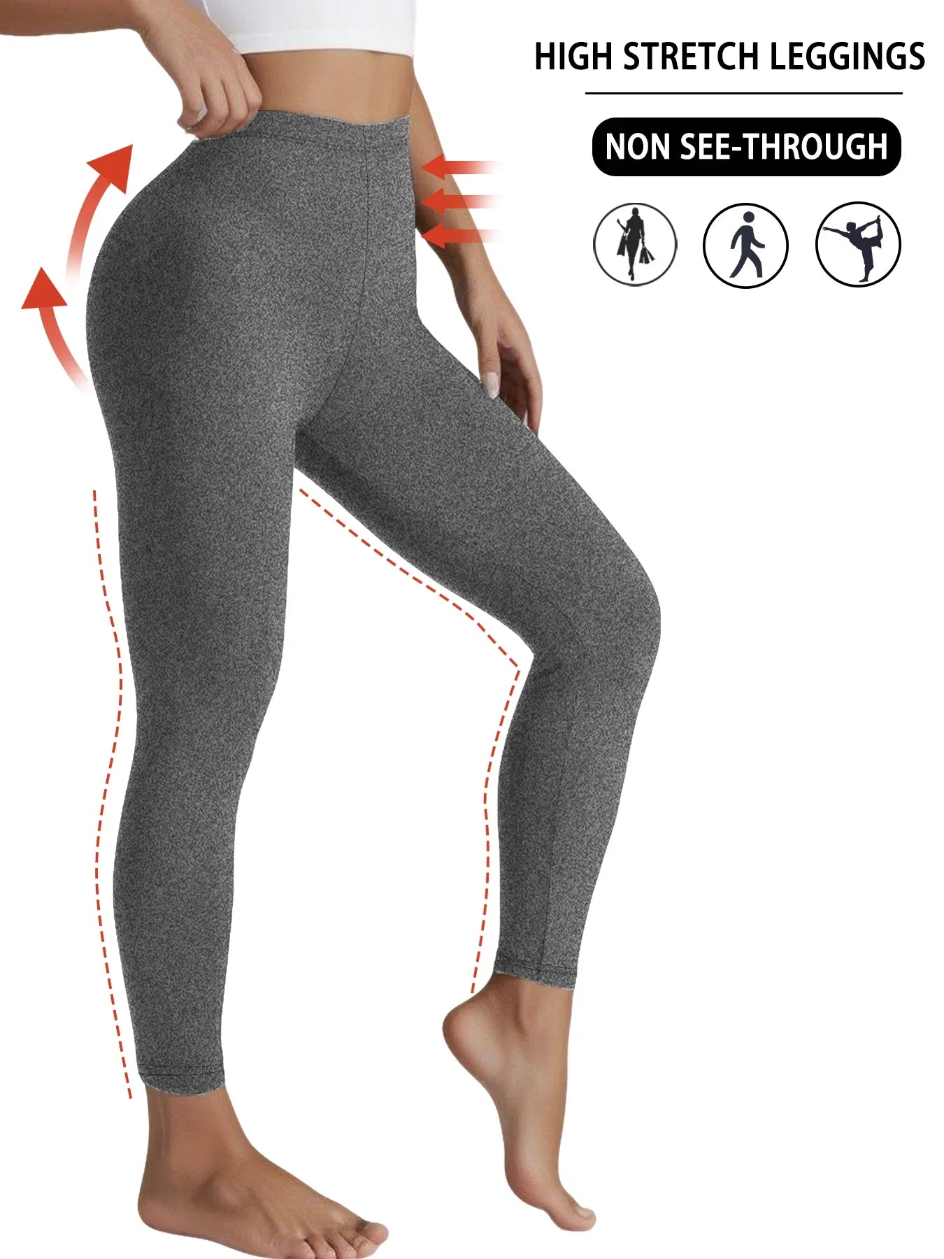Women's Super Soft Leggings High Elasticity No See Through Workout Yoga Running Athletic Push Up Gym Long Fitness Leggings