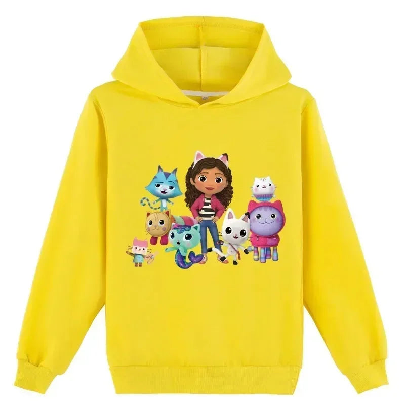 Gabbys Doll House Hoodie Children Spring Autumn New Kids Long Sleeve Coats Boys  Gabbys Cats Sweatshirt Girls Casual Clothes