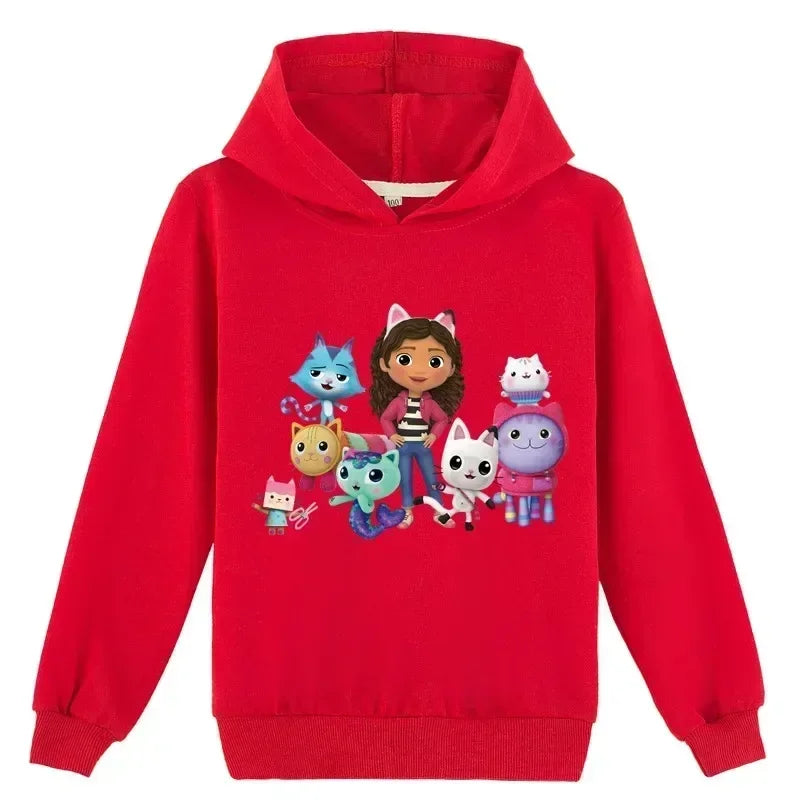 Gabbys Doll House Hoodie Children Spring Autumn New Kids Long Sleeve Coats Boys  Gabbys Cats Sweatshirt Girls Casual Clothes