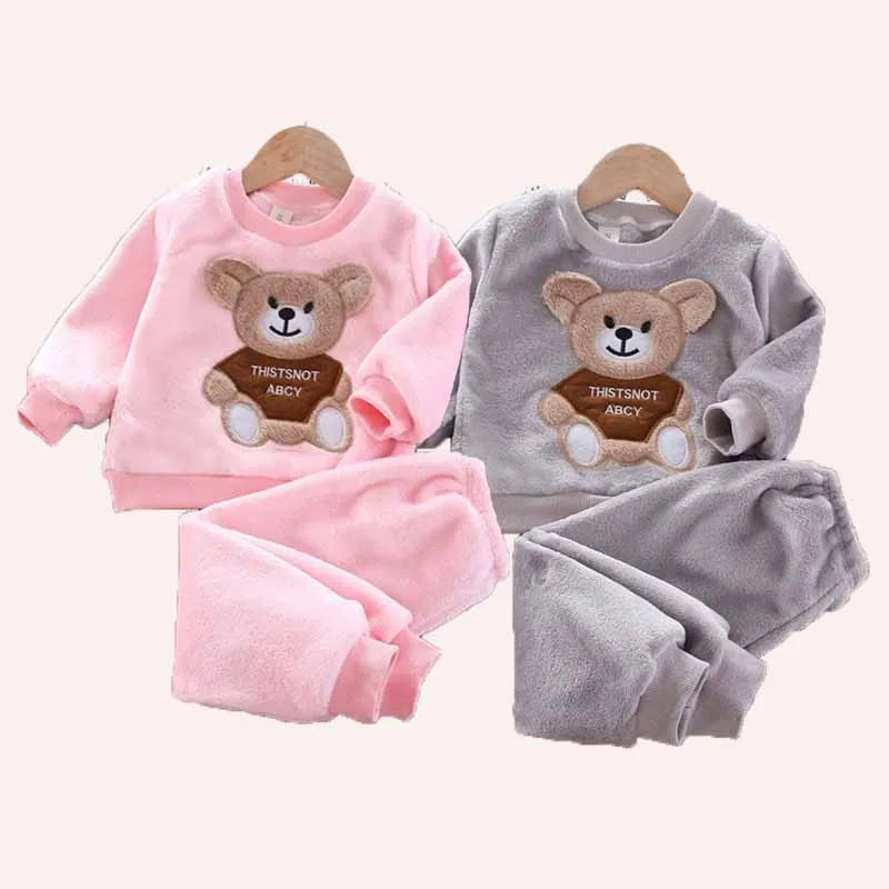 Kids Bear Set Boy Warm Suit Autumn Baby Long Sleeve Outfit Winter Clothing New Girl Fashion Casual 2 Pieces 12M-6 Years