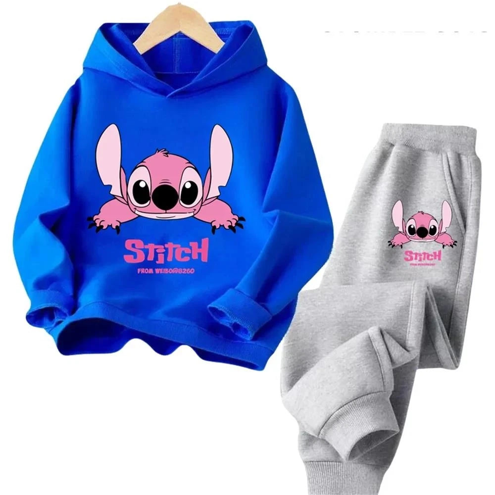 Children Hoodies Stitch Kawaii Fashion Pullover Sweatshirt Anime Trucksuit Manga Cartoons Girls Boy Kids Autumn Casual Clothes