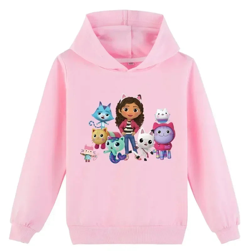 Gabbys Doll House Hoodie Children Spring Autumn New Kids Long Sleeve Coats Boys  Gabbys Cats Sweatshirt Girls Casual Clothes