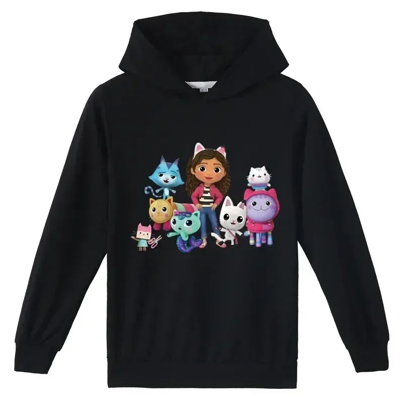 Gabbys Doll House Hoodie Children Spring Autumn New Kids Long Sleeve Coats Boys  Gabbys Cats Sweatshirt Girls Casual Clothes