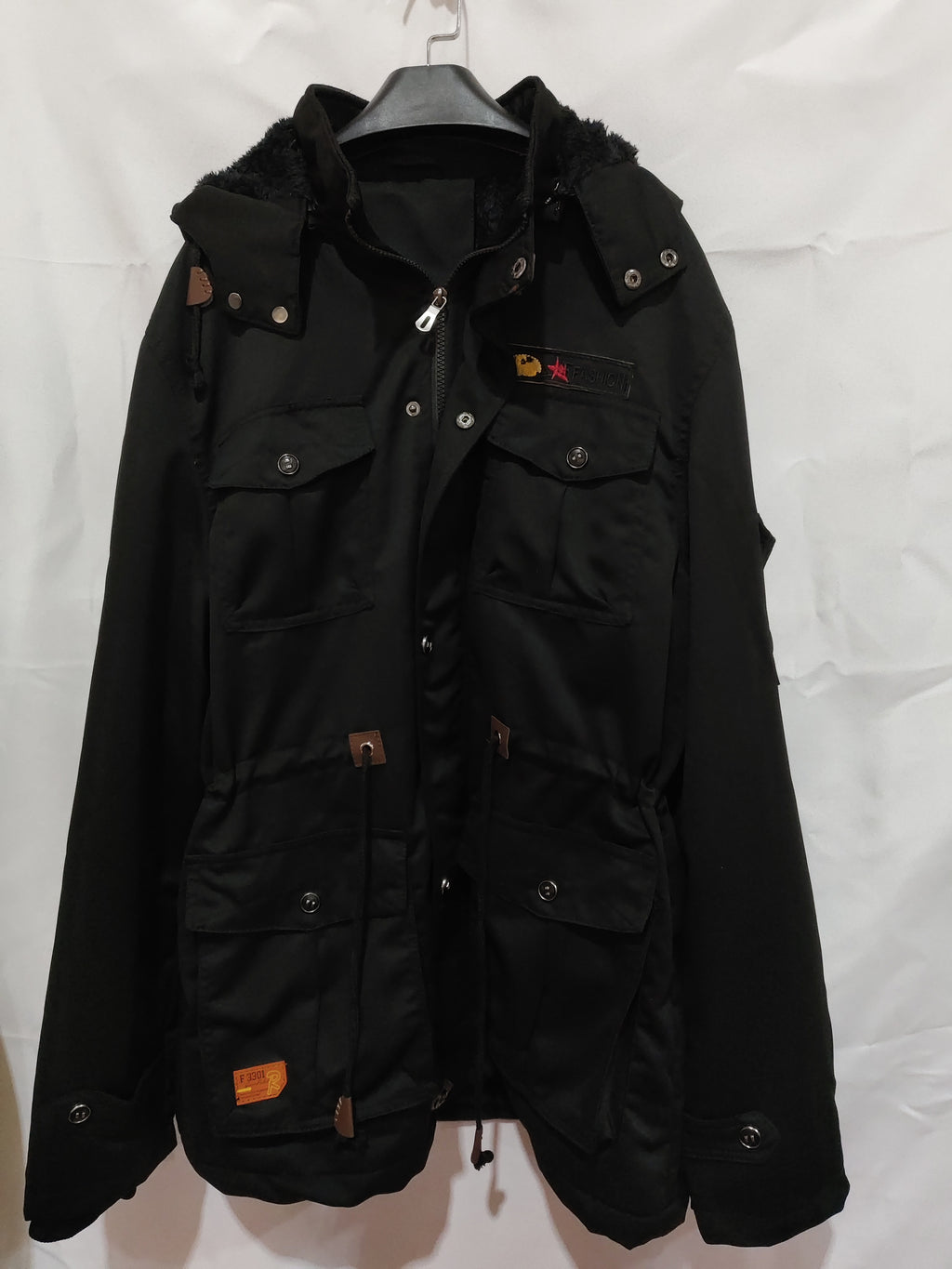 Winter Zip-up Coat Warm Thickened Detachable Hooded Jacket Multi-pocket  Button Drawstring Long Sleeve Tops Men's Cargo Clothing